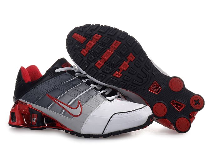 Mens Nike Shox Nz Shoes Gray White Red